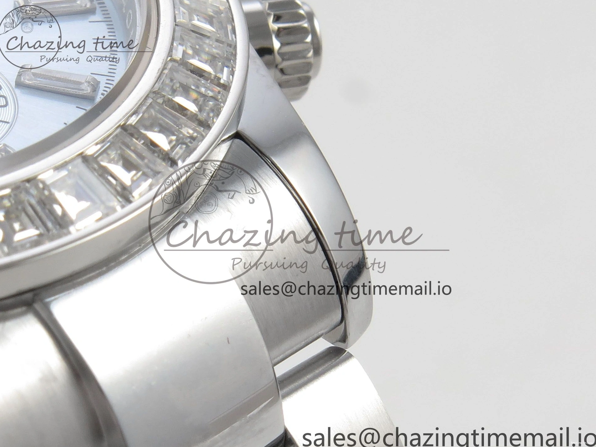 0227 Daytona 116576TBR 3CF 1:1 Best Edition diamonds Bezel Ice Blue Dial on SS Bracelet SH4130 V2(Mod Version) WaterResistant 140